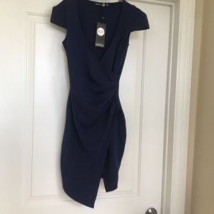 Blue wrap dress